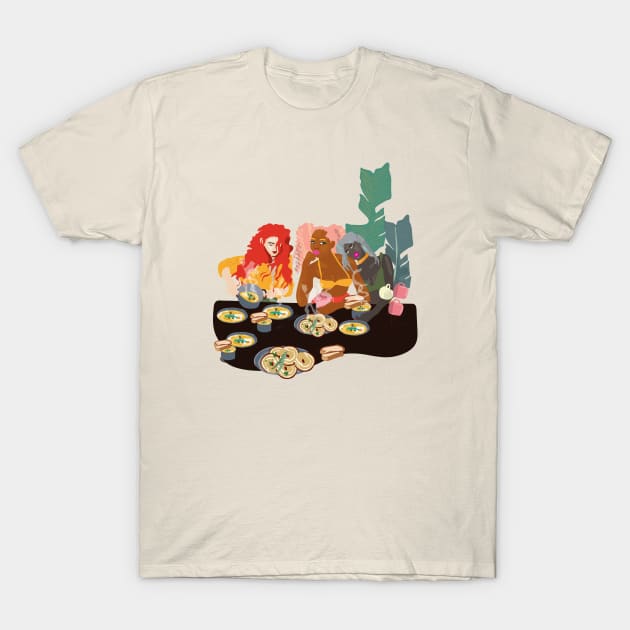 Lunch with friends T-Shirt by phathudesigns 